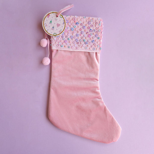 Lauren Hinkley Enchanted Christmas Sequin Stocking - Pink
