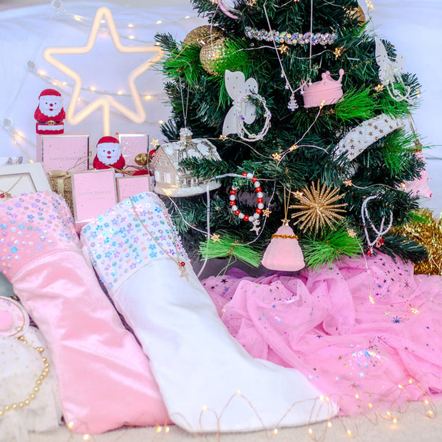 Lauren Hinkley Enchanted Christmas Sequin Stocking - White
