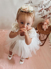 A Little Lacey Iris Baby Girls Flower Headband