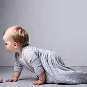 Jujo Baby All Over Luxury Cable Shwrap Blanket - Silver Melange