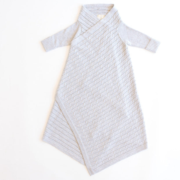 Jujo Baby All Over Luxury Cable Shwrap Blanket - Silver Melange