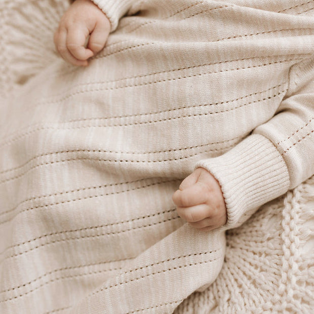 Jujo Baby Line Pointelle Shwrap - Sand