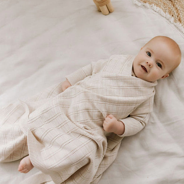 Jujo Baby Line Pointelle Shwrap - Sand