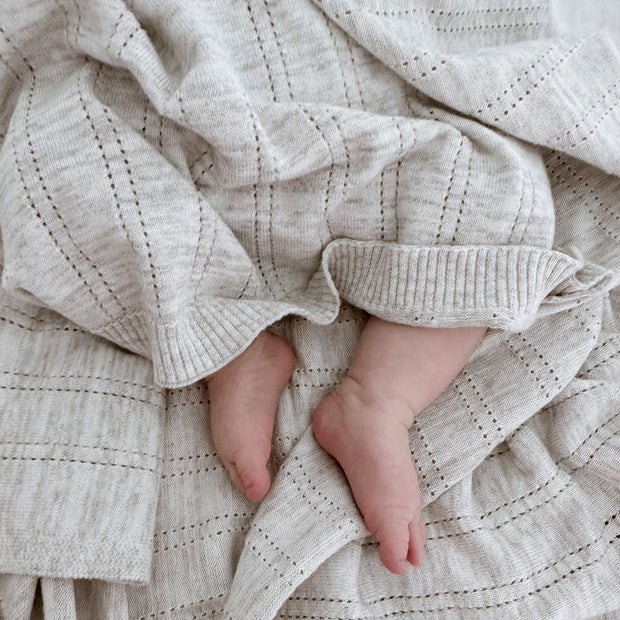 Jujo Baby Line Pointelle Shwrap - Silver