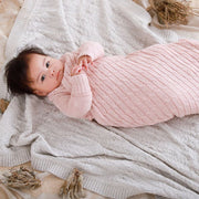 Jujo Baby All Over Luxury Cable Shwrap Blanket - Pink Melange