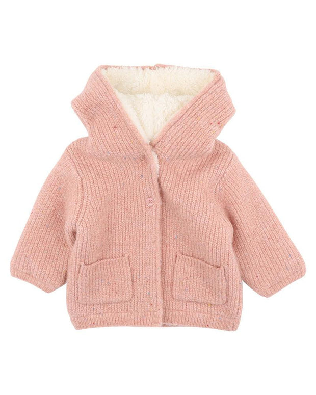 Bebe by Minihah Knitted Hooded Cardigan - Rose
