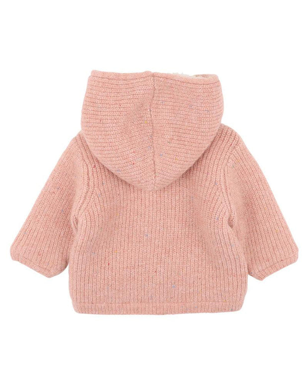Bebe by Minihah Knitted Hooded Cardigan - Rose