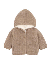 Bebe by Minihah Knitted Hooded Cardigan - Biscuit