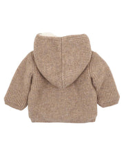 Bebe by Minihah Knitted Hooded Cardigan - Biscuit