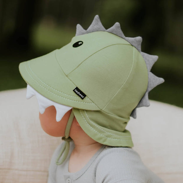 Bedhead Legionnaire Flap Sun Hat - Dinosaur - Khaki