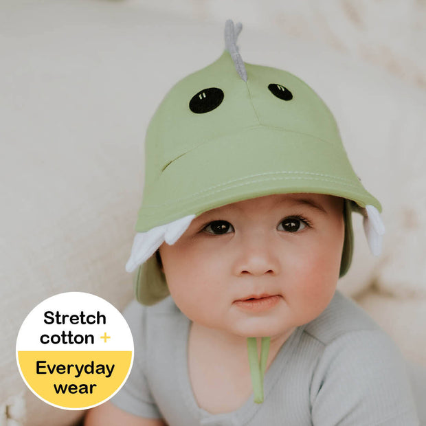 Bedhead Legionnaire Flap Sun Hat - Dinosaur - Khaki