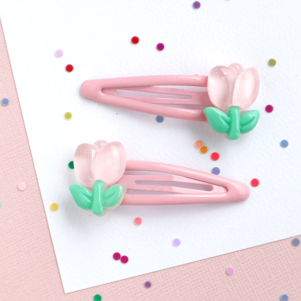 Lauren Hinkley / Mon Coco / Hair Clips - Pink Tulip