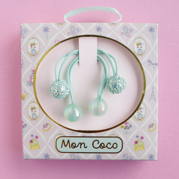Lauren Hinkley - Mon Coco - Sparkle Gem Hair Bobbles - Mint