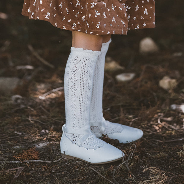 Minihaha Cloud Pointelle Knee Highs Socks