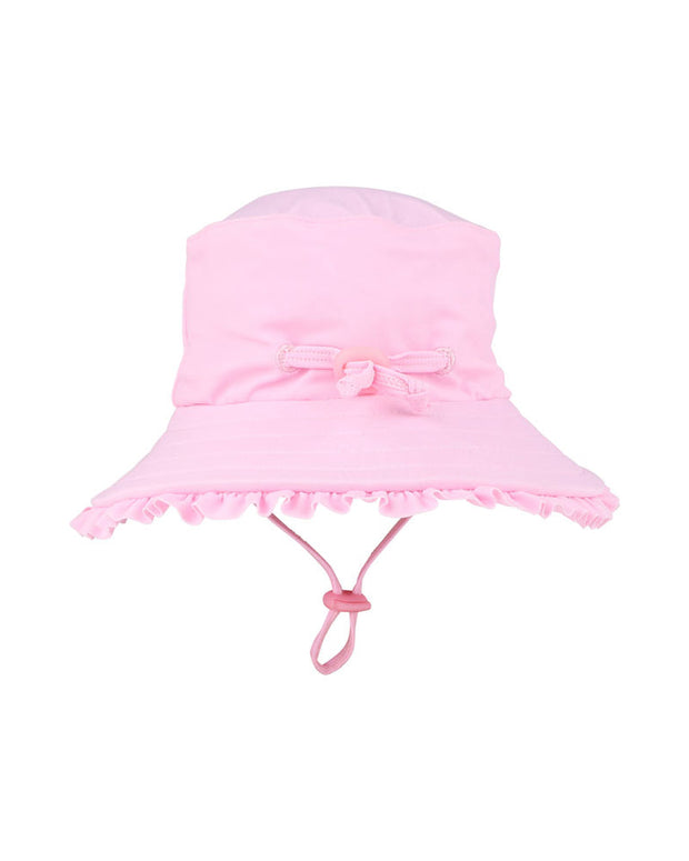 Minihaha Pale Pink Swim Hat with Quick Release Neck Tie