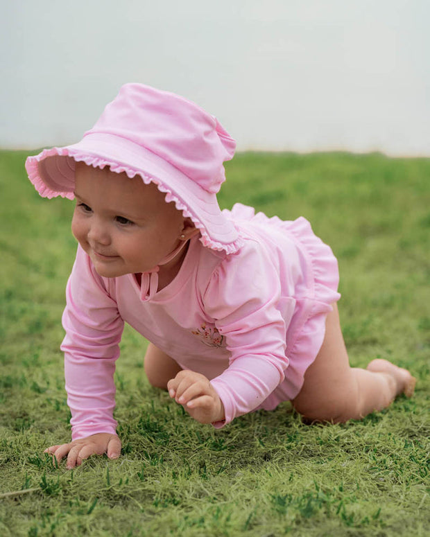 Minihaha Pale Pink Swim Hat with Quick Release Neck Tie