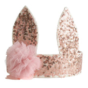 Alimrose Sequin Bunny Crown Rose Gold