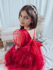 A Little Lacey Nina Red Sparkle Christmas Dress