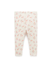 Purebaby Rib Leggings - Cloud Daisy