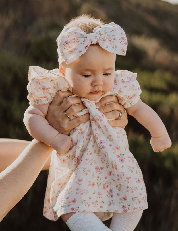 Purebaby Woven Bow Headband - Seaside Floral