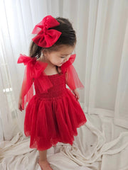 A Little Lacey Poppy Red Christmas Dress