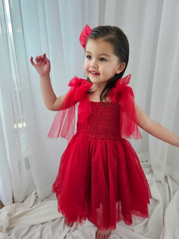 A Little Lacey Poppy Red Christmas Dress