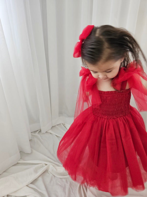 A Little Lacey Poppy Red Christmas Dress