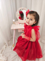 A Little Lacey Poppy Red Christmas Dress