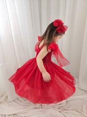 A Little Lacey Poppy Red Christmas Dress