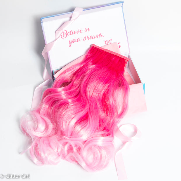 Glitter Girl Unicorn Ponytail - Pink