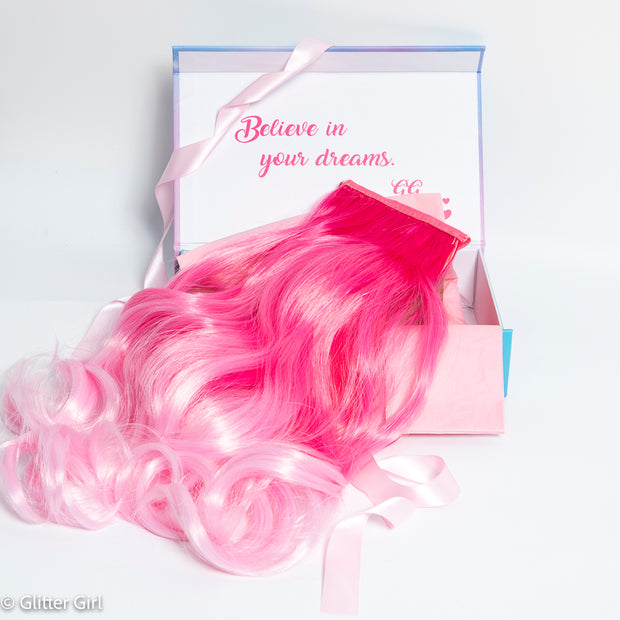 Glitter Girl Unicorn Ponytail - Pink