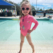 Korango Hot Pink Unicorn Zip Swimsuit
