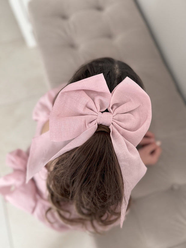 A Little Lacey Dusty Pink Elegance Sailor Bow