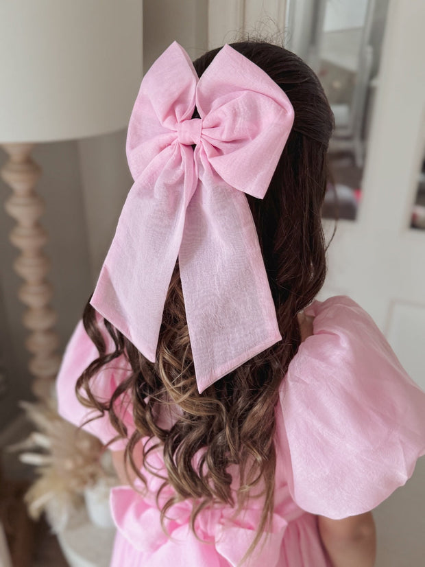 A Little Lacey Candy Pink Elegance Sailor Bow