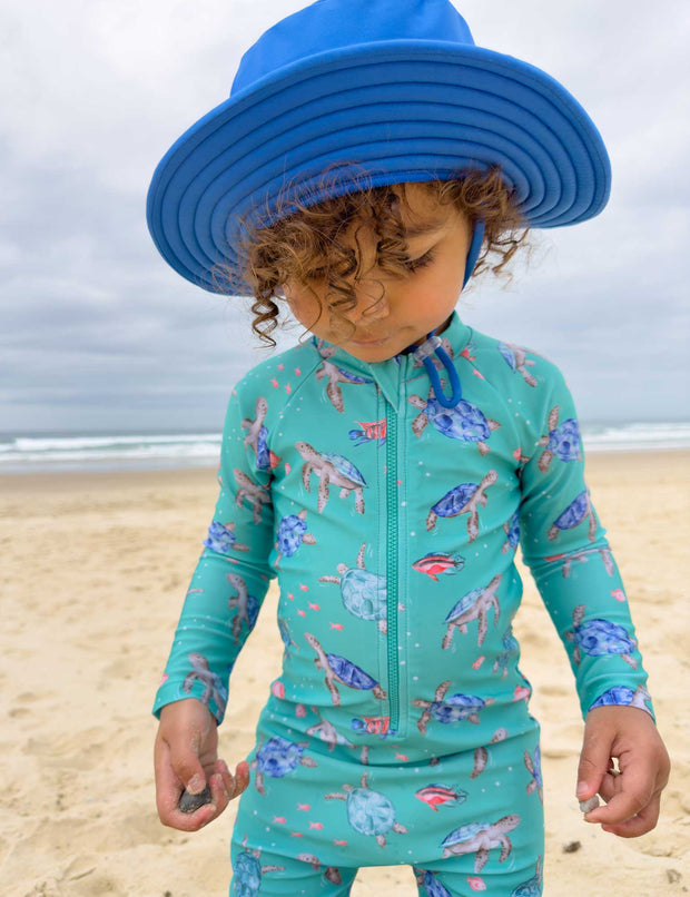 Purebaby Long Sleeve Rashie Sunsuit Sea Turtles