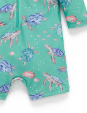 Purebaby Long Sleeve Rashie Sunsuit Sea Turtles