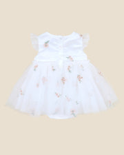 Bébé by Minihaha – Ivory Floral Embroidered Tulle Overlay Dress