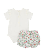 Bébé by Minihaha Festive Red Robin Bodysuit & Shorts Set
