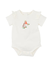 Bébé by Minihaha Festive Red Robin Bodysuit & Shorts Set