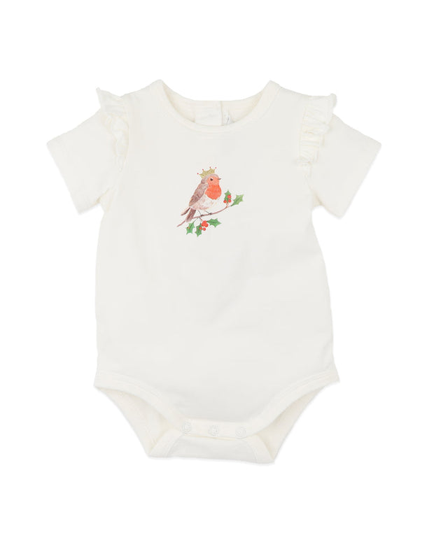 Bébé by Minihaha Festive Red Robin Bodysuit & Shorts Set