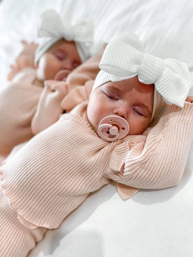 Petite & Co Ribbed Ruffle Kimino Set | Pink