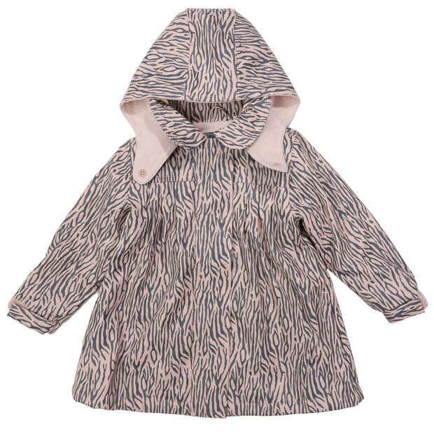 Korango Girls Tiger Stripes Raincoat (Dusty Pink)