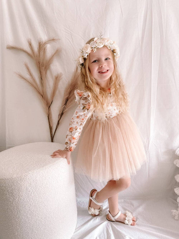 A Little Lacey Millie Rose Girls Long Sleeve Dress