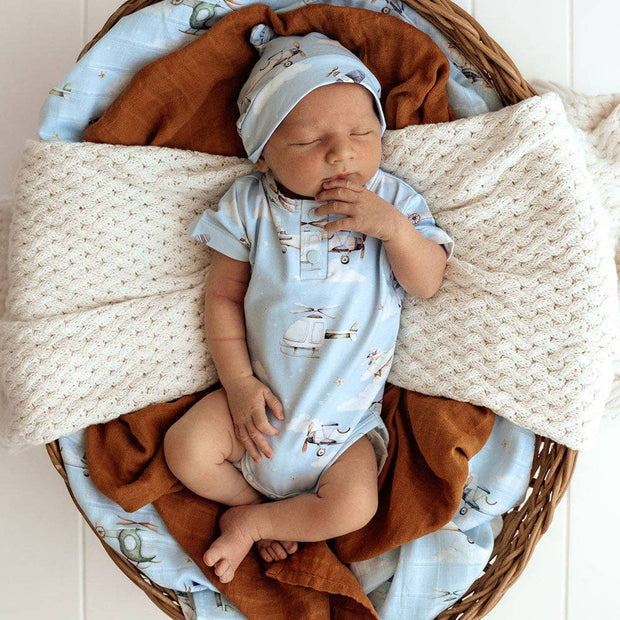 Snuggle Hunny Taking Flight Short Sleeve Organic Bodysuit