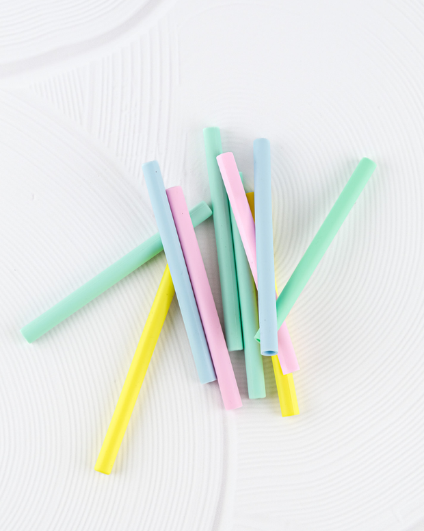 Bbcino Silicone Straw Set - Strawberry / Dinosaur