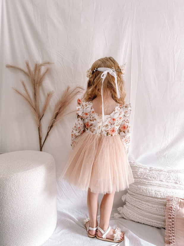 A Little Lacey Millie Rose Girls Long Sleeve Dress