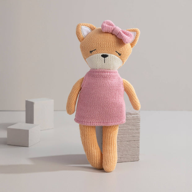 Living Textiles Knitted Animal Toy- Frankie the Fox