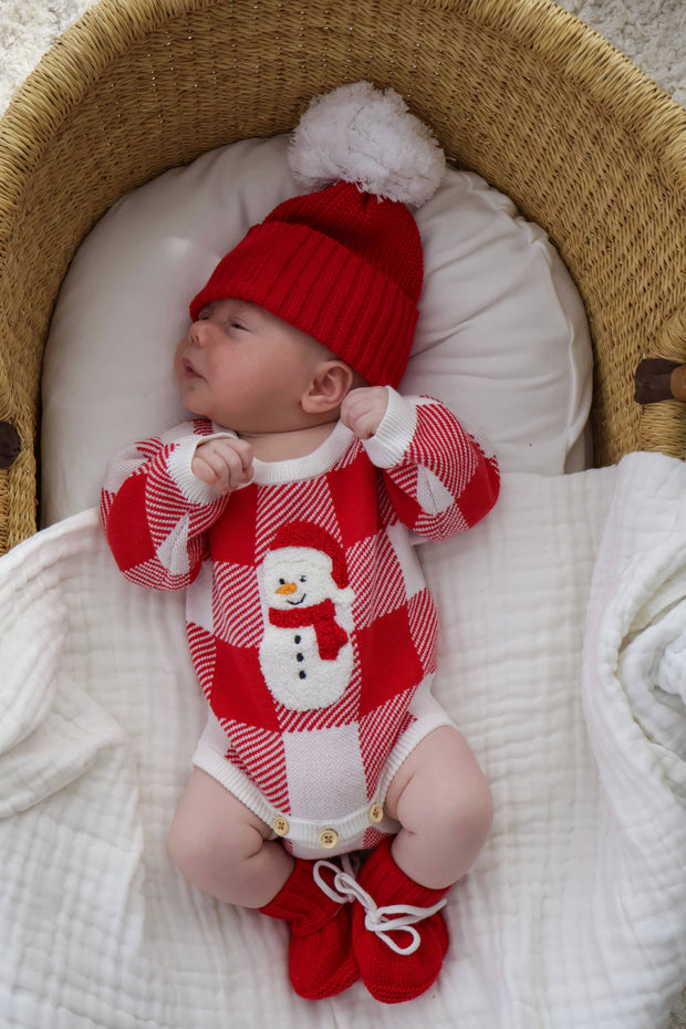 Petite & Co Christmas Beanie - Red