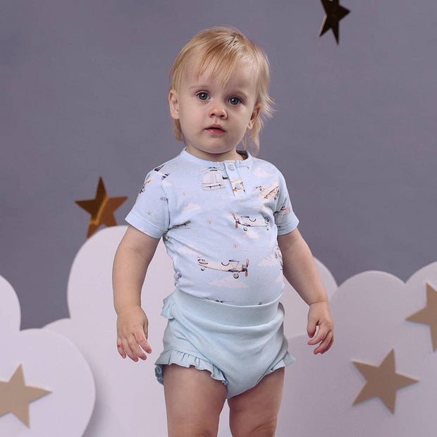 Snuggle Hunny Taking Flight Short Sleeve Organic Bodysuit