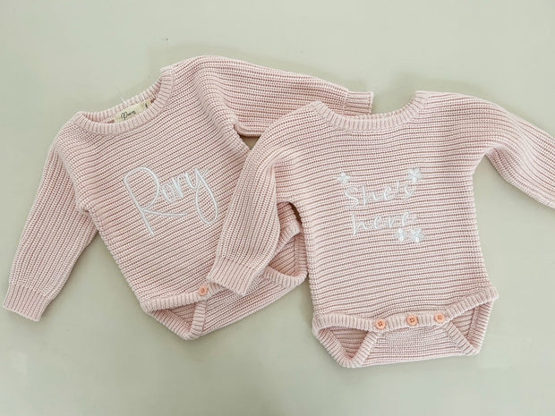 Petite & Co Classic Ribbed Romper - Baby Pink